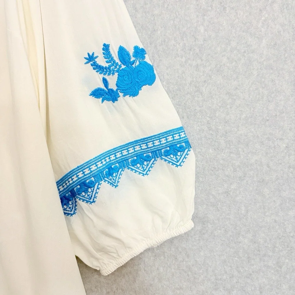 Angel Heart Boutique Women's Embroidered Tunic Top 2X‎  White Embroidered Boho - Picture 5 of 9